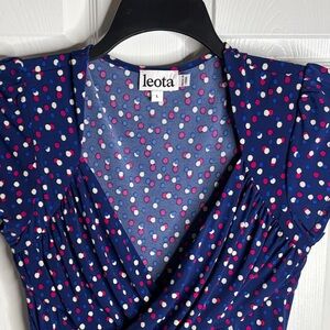 Leota Navy Dress with Multicolor Dots